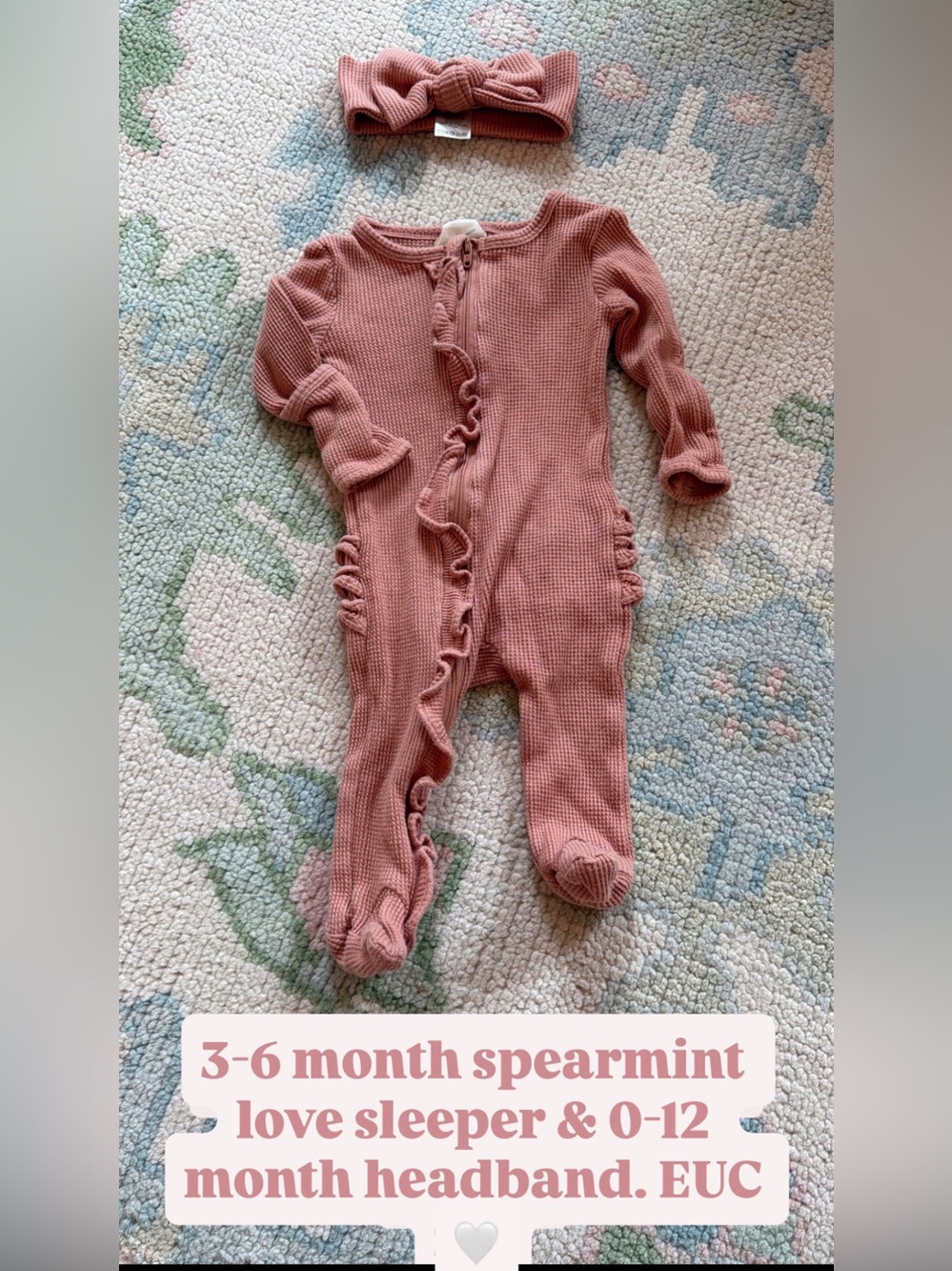 Spearmint love sleeper Ruffle Zip 3-6 month